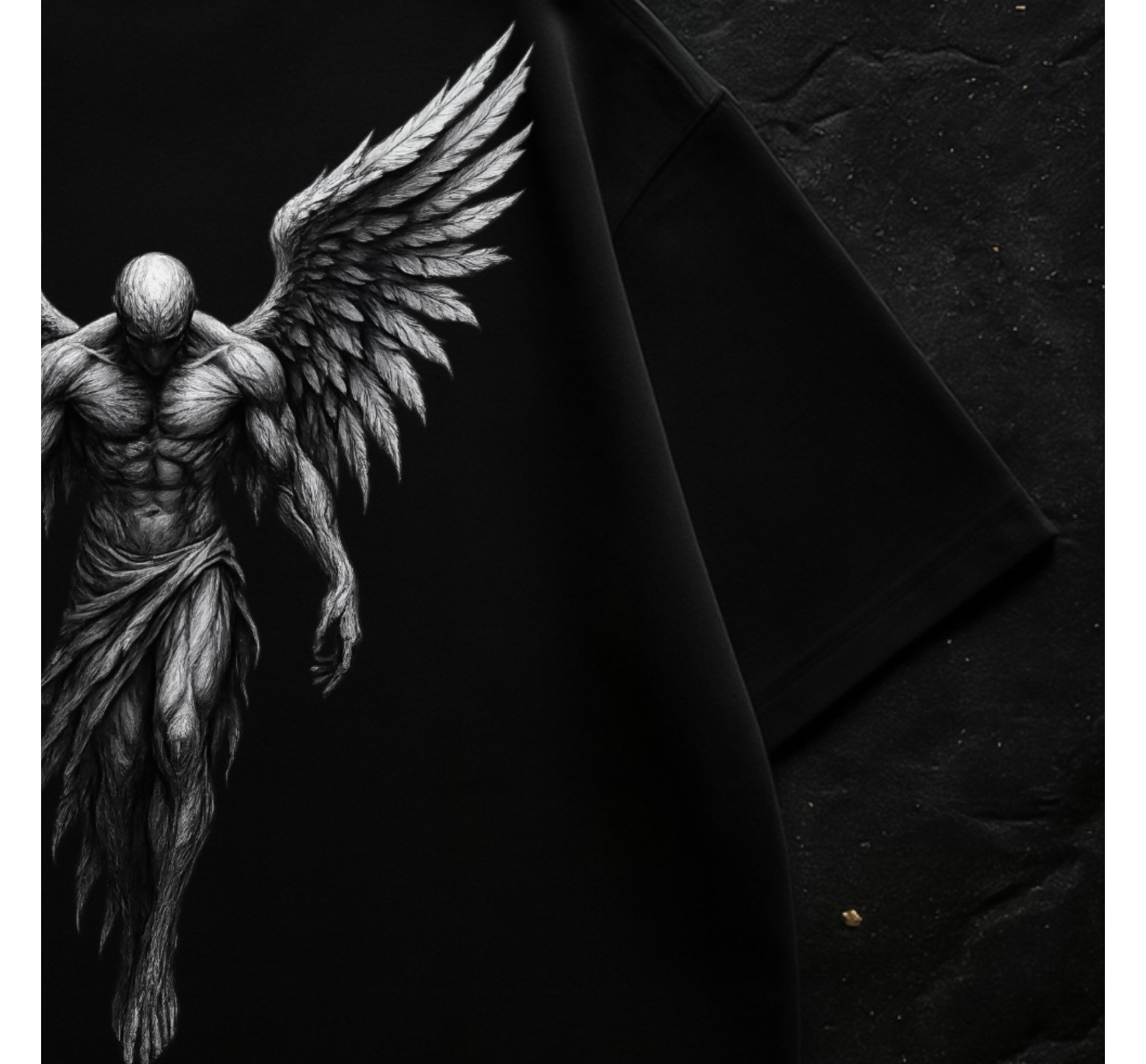 BLACK OVERSIZED DROP SHOULDER TEE 280GSM