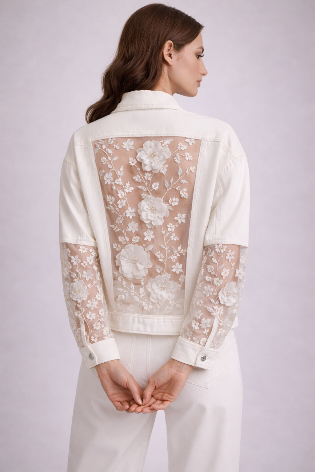 Off White Relaxed Fit Denim Jacket