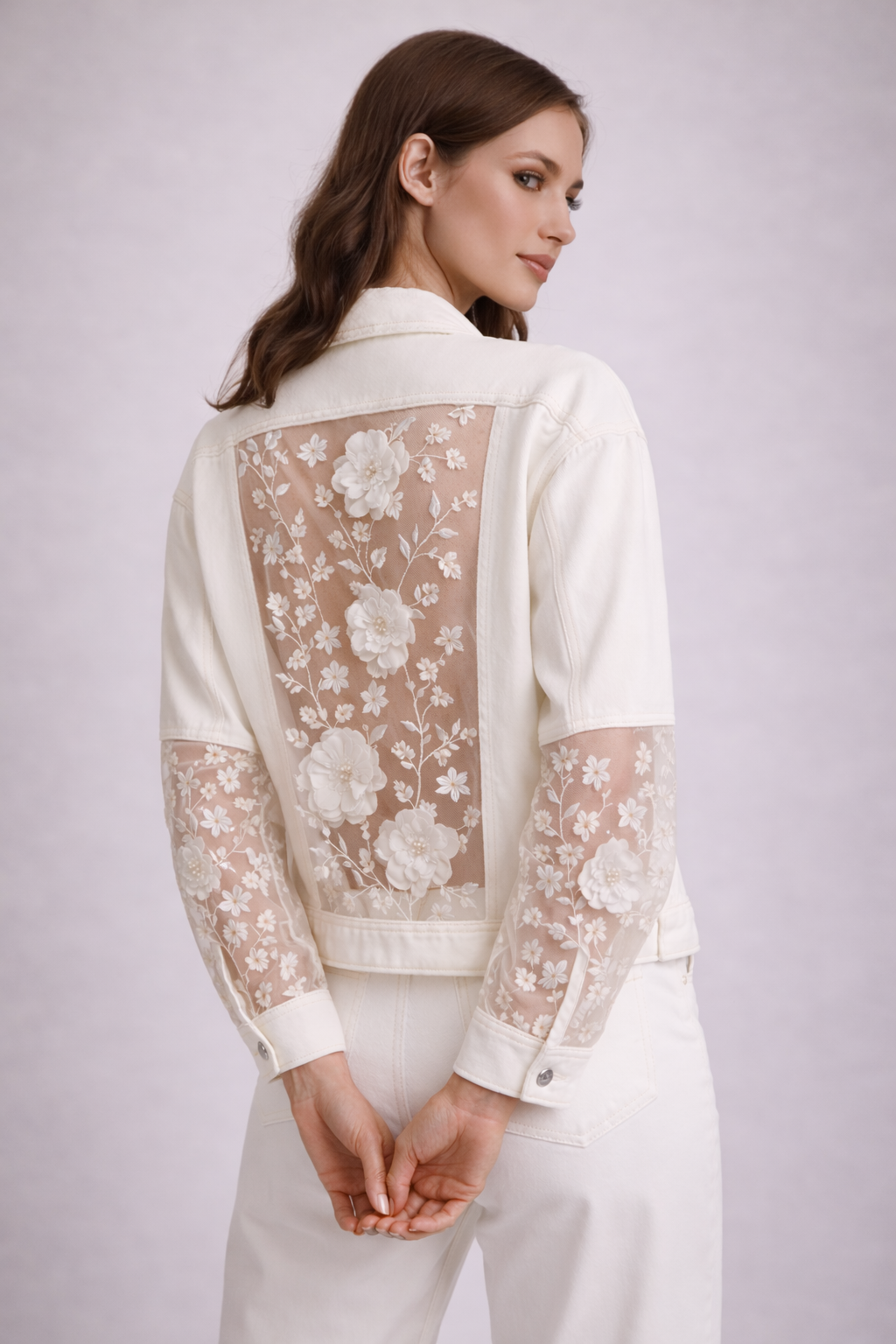 Off White Relaxed Fit Denim Jacket