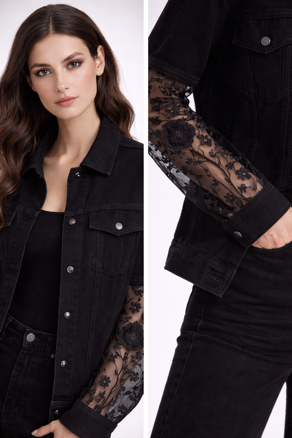 Black Relaxed Fit Denim Jacket