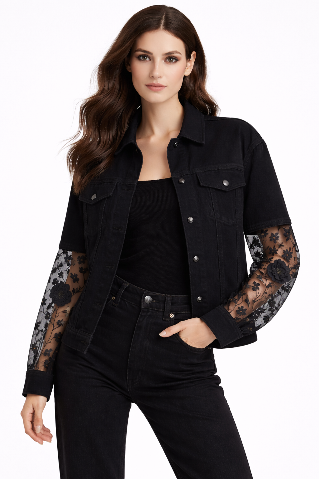 Black Relaxed Fit Denim Jacket