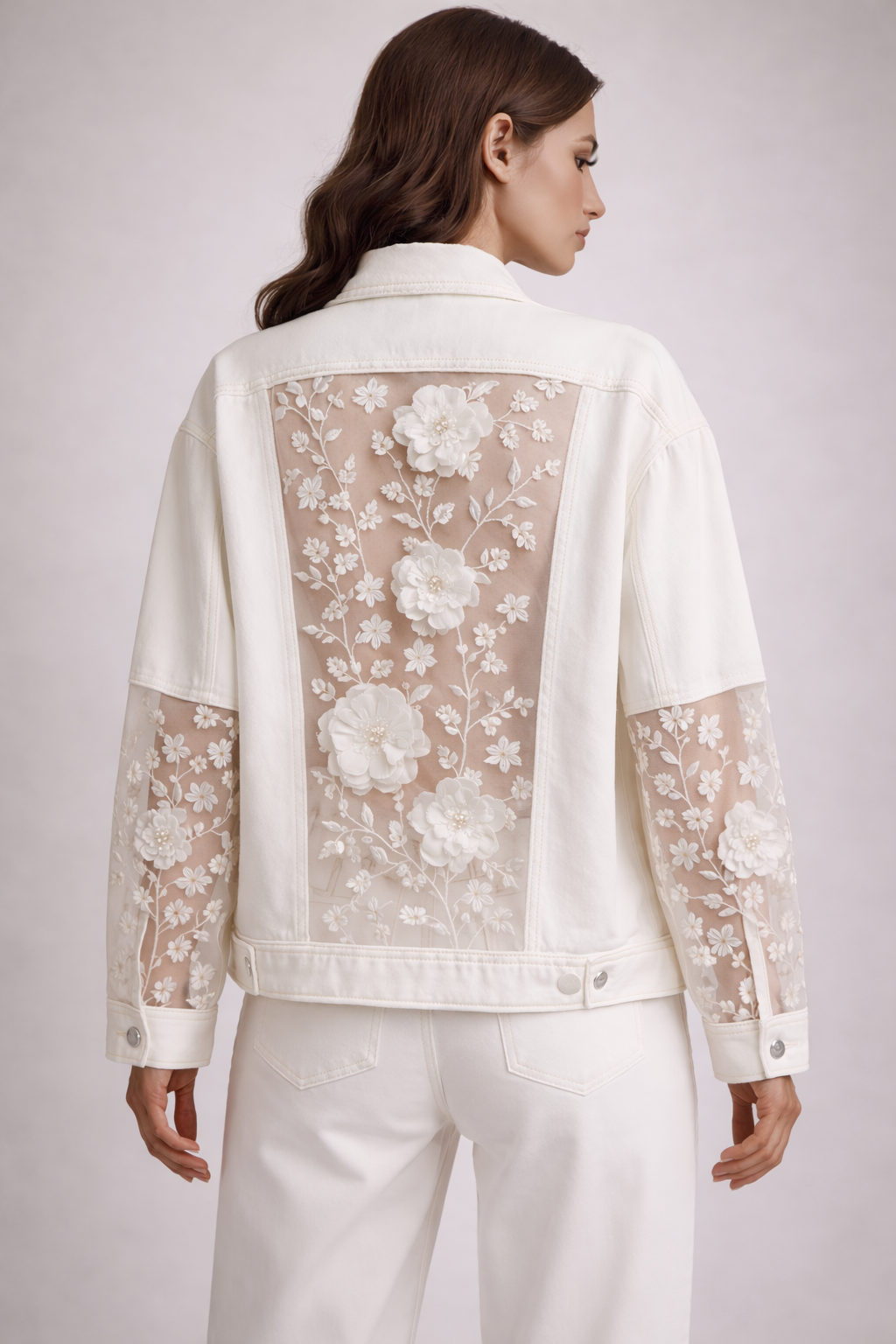 Off White Relaxed Fit Denim Jacket