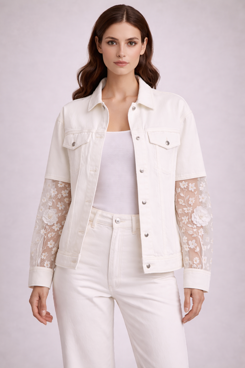 Off White Relaxed Fit Denim Jacket