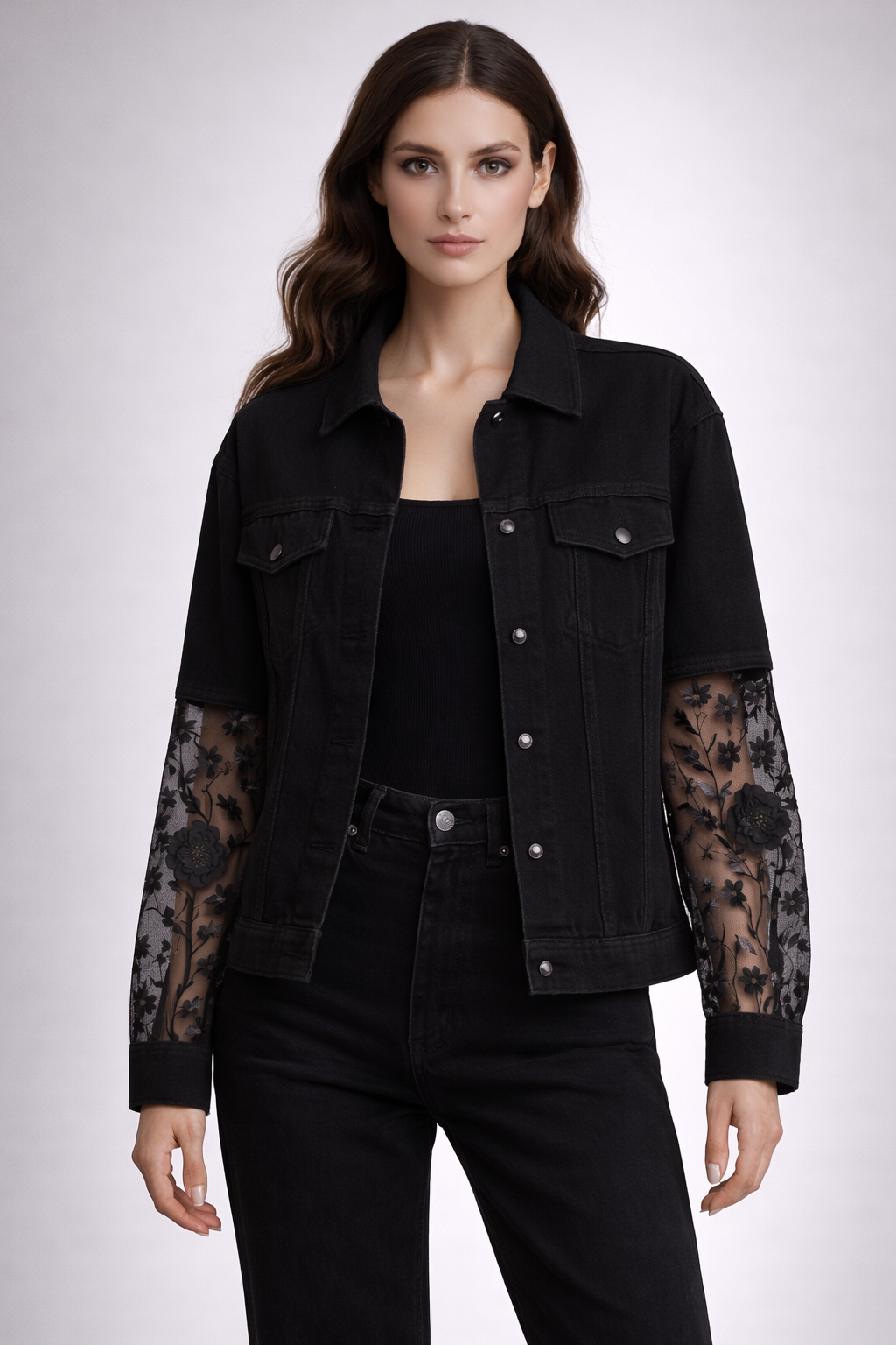 Black Relaxed Fit Denim Jacket