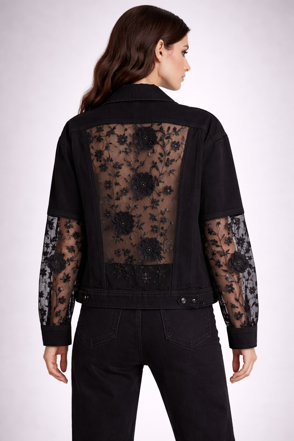 Black Relaxed Fit Denim Jacket