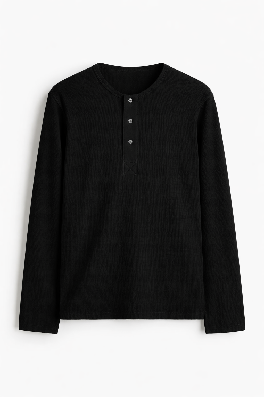Classic Full Sleeve Henley Black