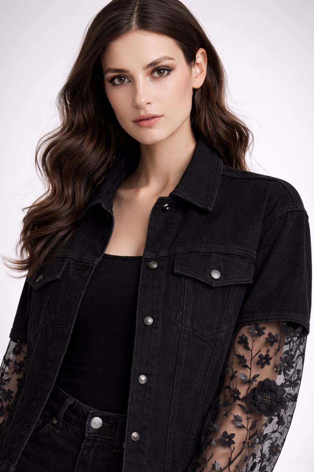 Black Relaxed Fit Denim Jacket